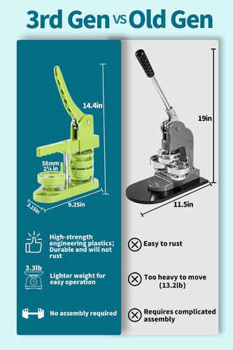Maquina Para Hacer Pines + Kit De 100 Piezas / 5.8cm
