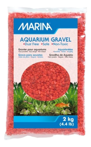 Marina Aquarium Grava Piedras Para Acuarios 2kg Naranja