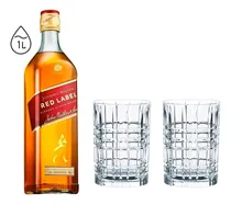 Comprar Johnnie Walker Red Label 750 + 2 Vasos Labrado Regalo Whisky