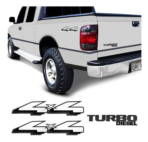 Adesivos Ranger 1998/2004 4x4 Turbo Diesel Emblema Preto