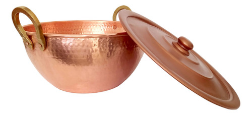 Tacho De Cobre Puro Com Tampa Cobreada 18 Litros