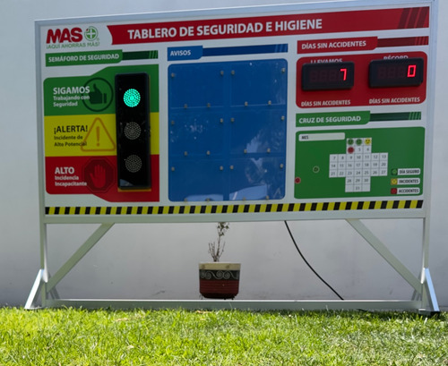 Pizarron Tablero Seguridad E Higiene Semáforo Y Contador Led