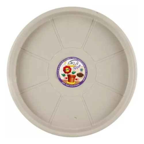 Porte C/ Rodinhas Prato Para Vaso Em 52cm Cores Cor Cinza Tape Redondo