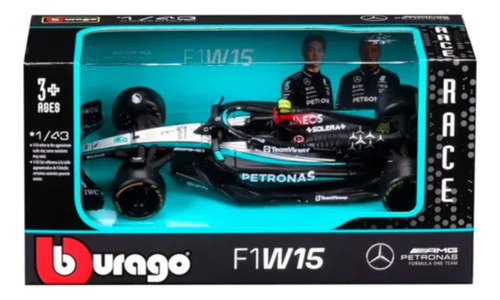 Miniatura F1 Mercedes W15 Amg #44 Hamilton 2024 1:43 Burago Black