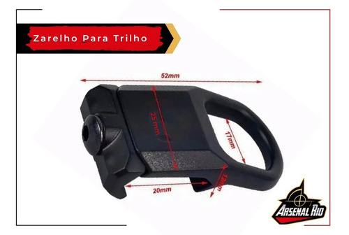 Imagem 4 de 10 de Zarelho Para Trilho 20 A 22mm Todas Bandoleiras Arsenal Rio