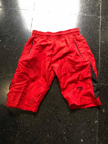 Short Bermuda Malla Niño Talle 12 (tt) Rojo Con Bolsillo