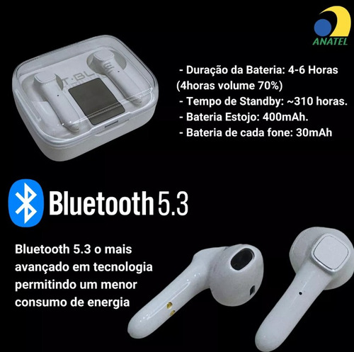 Fone Sem Fio Bluetooth Para iPhone Com Microfone Foninho Tws