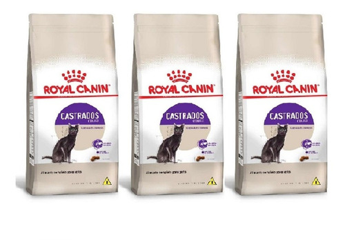 Ração Royal Canin Gatos Adultos Castrados 1,5kg Kit 3 Unid.