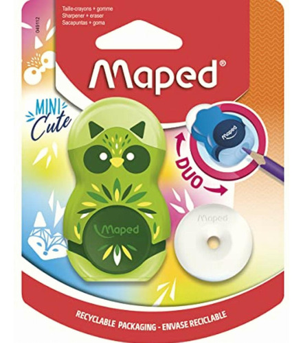 Maped 2 En 1 Goma/sacapuntas Loopy Mini Cute, Recargable,