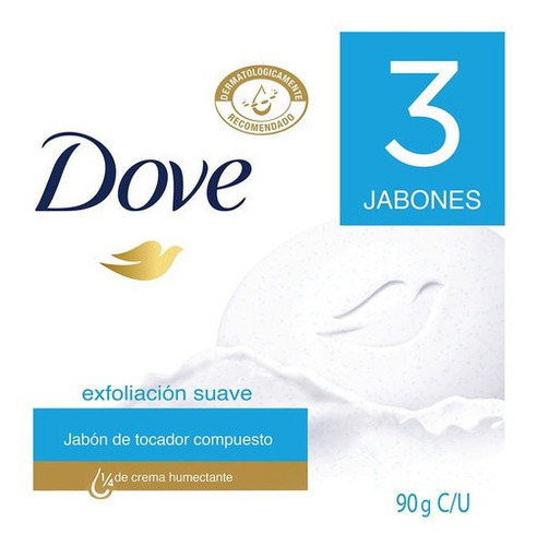 Jabon Dove Exfoliacion Suave X 3und X 90g