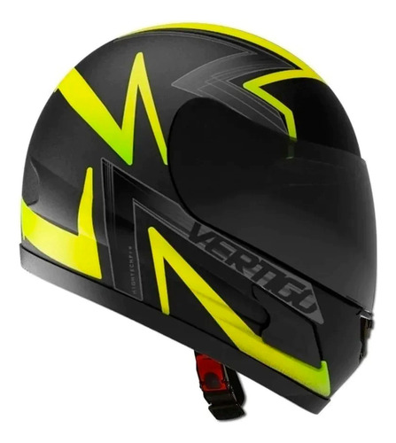 Casco Moto Vertigo Hk7 Bolt Solid Negro Amarillo Xl Mav