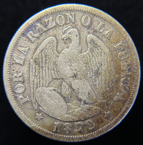 Chile, 20 Centavos, 1872. Plata. Vf-