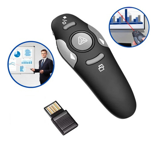 Apresentador De Slides Laser Pointer Exbom Lpt8 Power Point Cor Preto