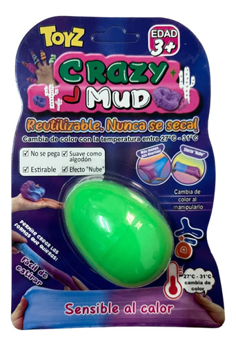 Masa Kinetica Crazy Mud Calor Verde Huevo Diy Efecto Nube