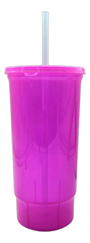 Vaso Bachelor Rosa 32oz Con Tapa Y Popote (10 Pza)