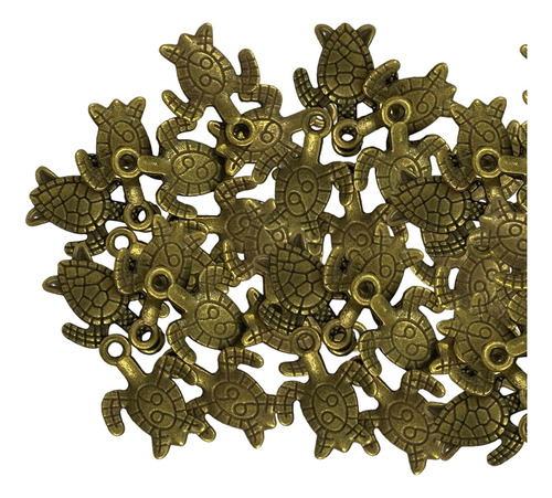 50 Piezas Colgantes De Tortuga Marina Abalorios De Bronce