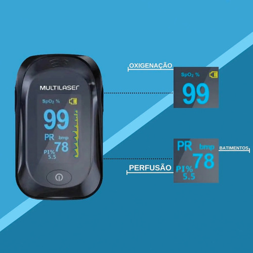 Oxímetro De Dedo Digital Medidor Saturação Registro Anvisa
