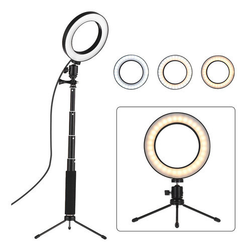 Imagen 2 de 10 de Mini Lámpara Led P/grabar Video 6 In Con 3 Modos