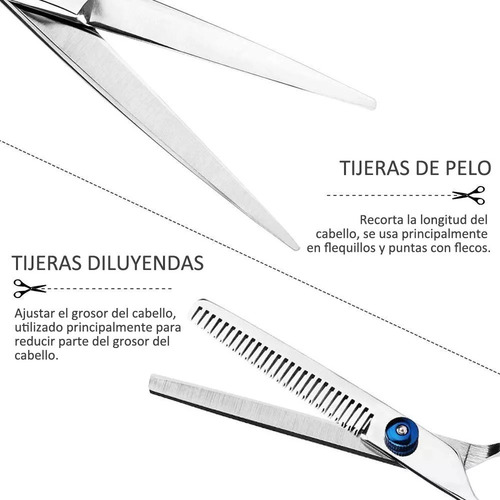 Imagen 2 de 7 de Set Tijera Cortar Pelo Entresacadora Cabello Peluquería
