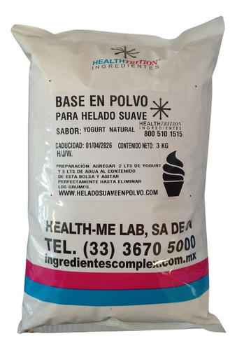Base Para Helado Suave En Polvo De Yogurt