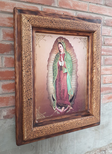 Cuadro Rustico Virgen De Guadalupe Apariciones Rústico Rústico