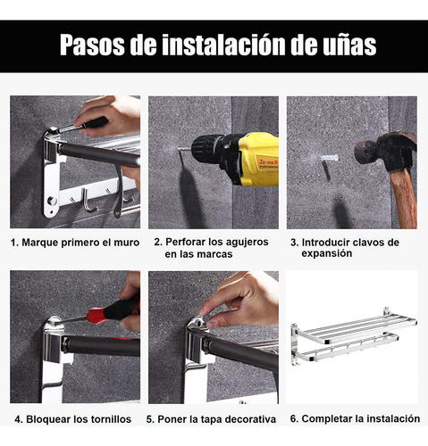 Toallero De Doble Capa Con Gancho De Acero Inoxidable