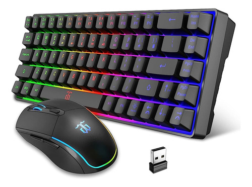 Snpurdiri 60% Wireless Gaming Keyboard And Mouse Combo, Bate