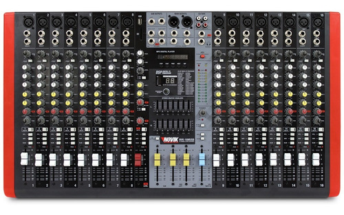 Consola Sonido Mixer Novik Nvk-16m Usb 16ch 99fx Phantom 48v