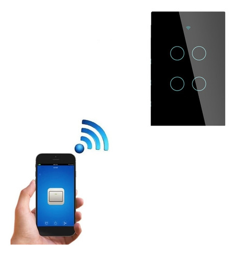 Premium6 Llave Luz- Sin Neutro 4 Botones Touch Wifi/rf 433