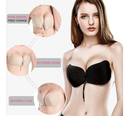Imagen 3 de 8 de Magicbra Brasier Adherible Invisible Copas Push Up Strapless