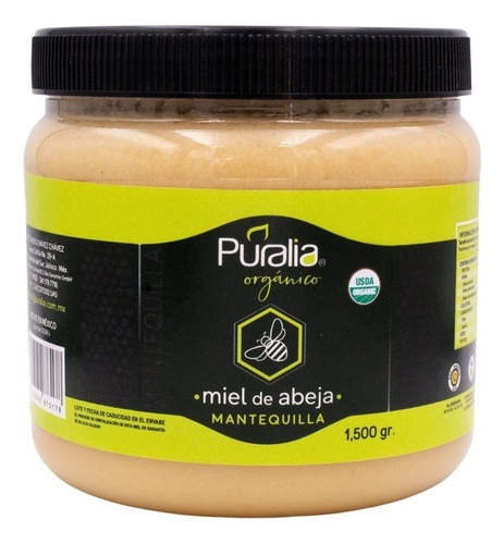 Puralia Orgánica miel mantequilla tarro 1500g