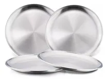 Comprar 4pzs Platos De Acero Inoxidable Platos De Metal Para Comidas