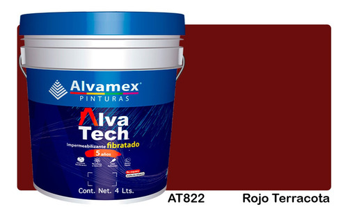 Impermeabilizante 4 Litros Secado Rápido Galón Color Rojo Terracota