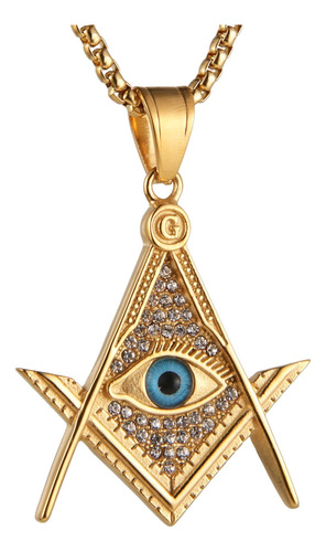 Asalways 18k Chapado En Oro Iced Out Eye Of Horus Egipto All