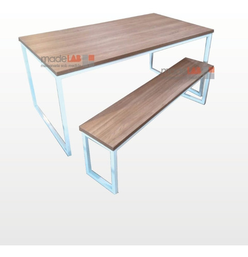 Mesa De Jantar Industrial Ferro + Mdf - 160x90cm