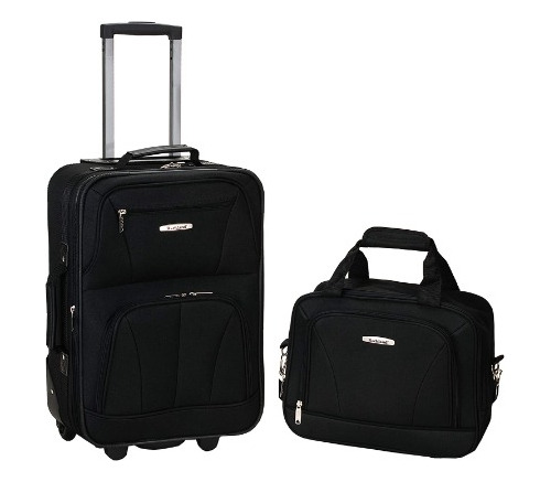 Maleta De Viaje 2 Ruedas Con Equipaje Mano Color Negro 2 Pz