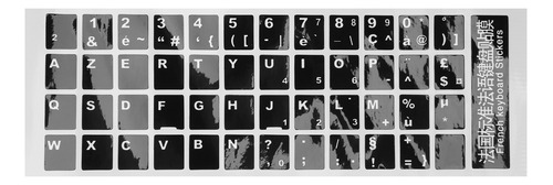 Adhesivo De Teclado Con Letras Blancas En Francés Azerty, Co