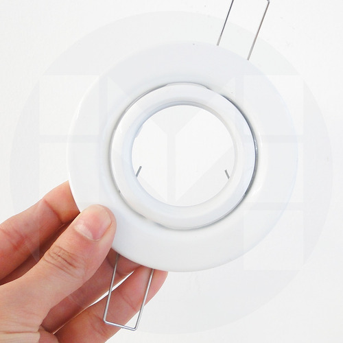 Imagen 3 de 10 de Spot Embutir Blanco Circular Con Dicroica Led 7w Pack X20