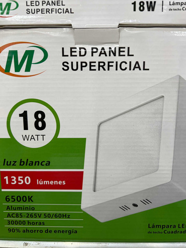 Lámpara Led Panel Superficial 18 Watt