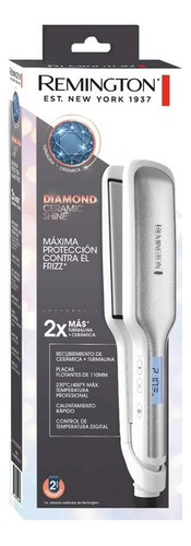 Plancha Remington Diamond Ceramic Shine 2pulgadas  Cerámica Titanio Blanca 450°f S9520