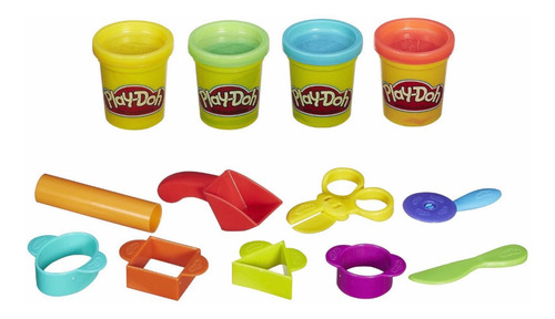 Imagen 2 de 3 de Play Doh Set De Inicio 4 Plastilinas Y 9 Herramientas