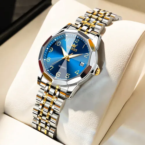 Olevs Relógio Feminino A Prova D'água Aço Elegante 9970