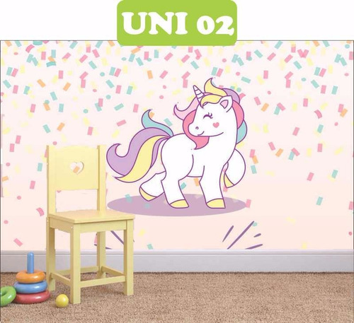 Papel De Parede Infantil Unicórnio 3m²