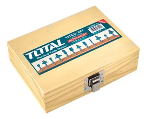 Pack 12 Fresas P/router Total 8mm Caja Madera Tacsr1121