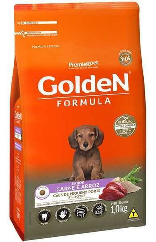 Ração Golden Fórmula Mini Bits Cães Filhotes Carne 1kg