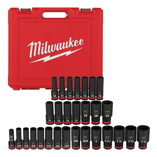 Milwaukee 49-66-7016 Juego De 29 Llaves De Impacto Shockwave