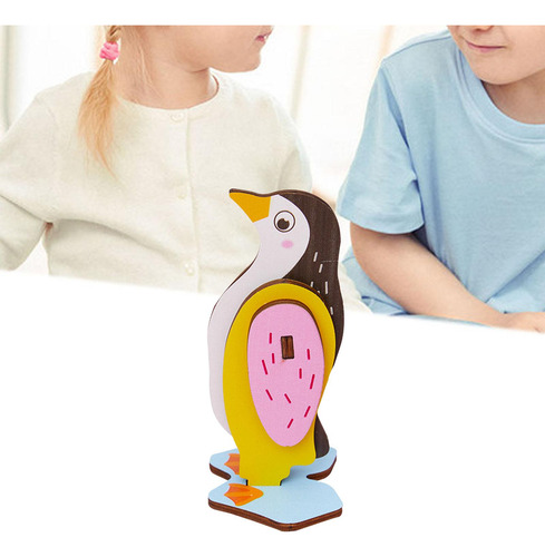 Animal Puzzle Toy Diy Animal Model Toy Insert Pingüino