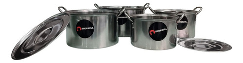 Ollas Con Tapa Acero Inoxidable 8 Pz 4.5 5 8 10 Lt Shorbul Color Gris