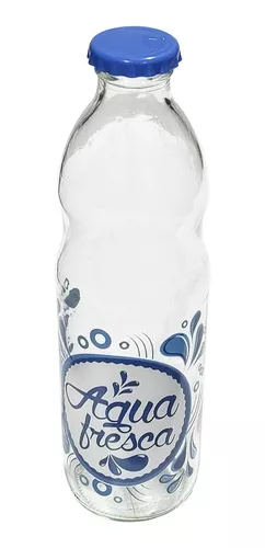 Botella De Vidrio Con Tapa 1 Litro Pack ×3