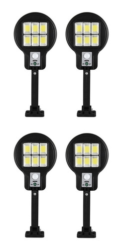 Imagen 1 de 10 de Pack X4 Reflector Solar Led Luminaria Calle 30w Fotocelula